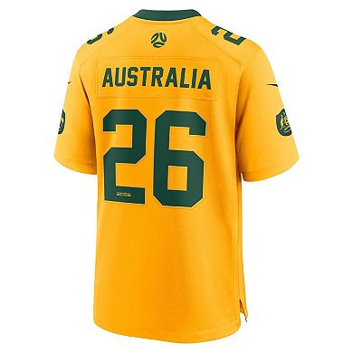 Men's Nike Gold Australia National Team x NFL Game Jersey