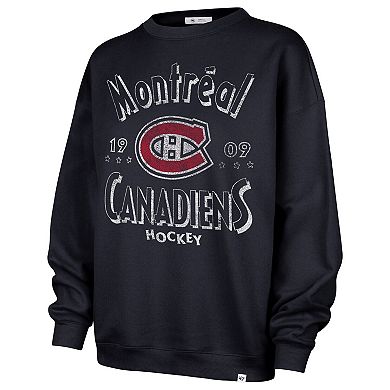 Women's '47 Navy Montreal Canadiens Circle Change Stars Oversized Sweatshirt