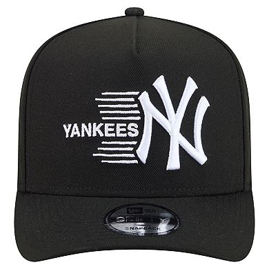 Men's New Era Black New York Yankees Motion A-Frame 9FIFTY Snapback Hat