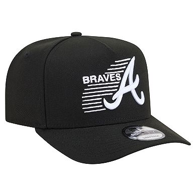 Men's New Era Black Atlanta Braves Motion A-Frame 9FIFTY Snapback Hat