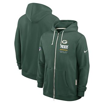 Men's Nike Green Green Bay Packers Sideline Standard Issue Dri-FIT Full-Zip Hoodie