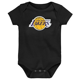 Newborn Outerstuff Black Los Angeles Lakers Primary Logo Bodysuit