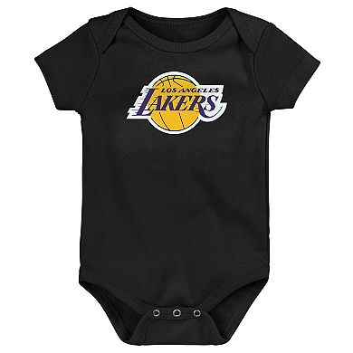 Newborn Outerstuff Black Los Angeles Lakers Primary Logo Bodysuit