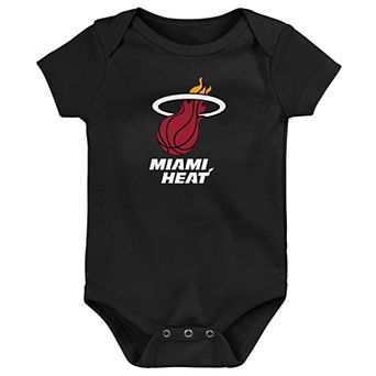 Newborn Outerstuff Black Miami Heat Primary Logo Bodysuit