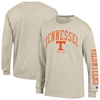 Men's Champion Heather Oatmeal Tennessee Volunteers Neutral Arch Long-Sleeve T-Shirt