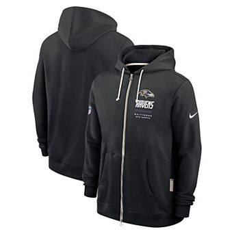 Men's Nike Black Baltimore Ravens Sideline Standard Issue Dri-FIT Full-Zip Hoodie
