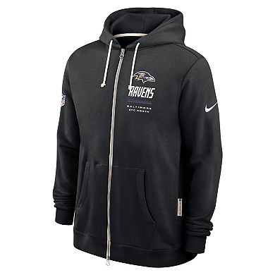 Men's Nike Black Baltimore Ravens Sideline Standard Issue Dri-FIT Full-Zip Hoodie