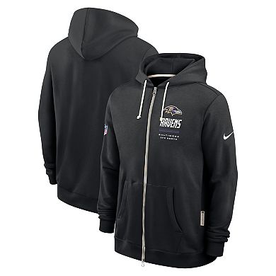 Men's Nike Black Baltimore Ravens Sideline Standard Issue Dri-FIT Full-Zip Hoodie
