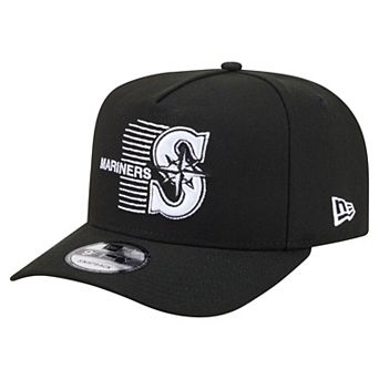 Men's New Era Black Seattle Mariners Motion A-Frame 9FIFTY Snapback Hat