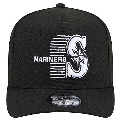 Men's New Era Black Seattle Mariners Motion A-Frame 9FIFTY Snapback Hat