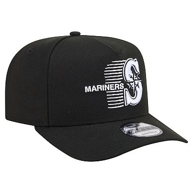 Men's New Era Black Seattle Mariners Motion A-Frame 9FIFTY Snapback Hat