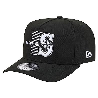 Men's New Era Black Seattle Mariners Motion A-Frame 9FIFTY Snapback Hat