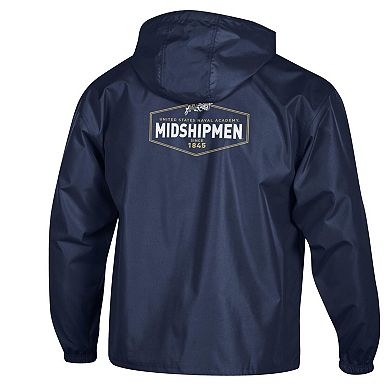 Men's Navy Champion Navy Midshipmen Delay Packable Half-Zip Jacket