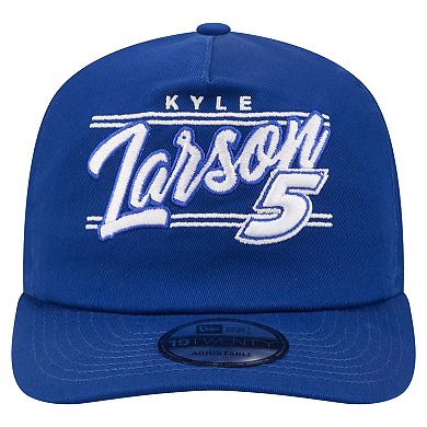 Men's New Era Blue Kyle Larson Driver Script 19TWENTY Adjustable Hat