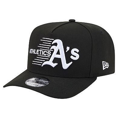Men's New Era Black Athletics Motion A-Frame 9FIFTY Snapback Hat