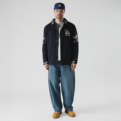 Men's New Era Navy Los Angeles Dodgers Coaches Full-Snap Jacket
