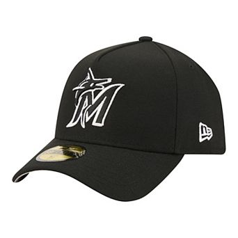 Men's New Era Black Miami Marlins A-Frame 59FORTY Fitted Hat