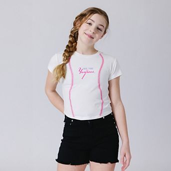 Girls Youth Terez White New York Yankees Stitch Draft T-Shirt