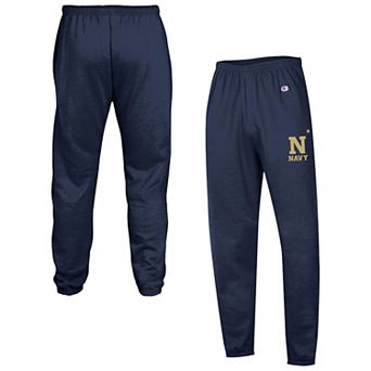 Men's Champion Navy Navy Midshipmen Powerblend Banded Fleece Sweatpants