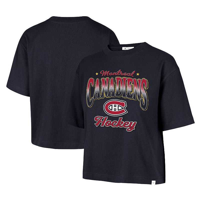 Women's '47 Navy Montreal Canadiens Vibe Check Reed City T-Shirt,