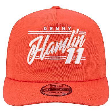 Men's New Era Orange Denny Hamlin Driver Script 19TWENTY Adjustable Hat