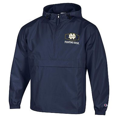 Men's Champion Navy Notre Dame Fighting Irish Delay Packable Half-Zip Jacket