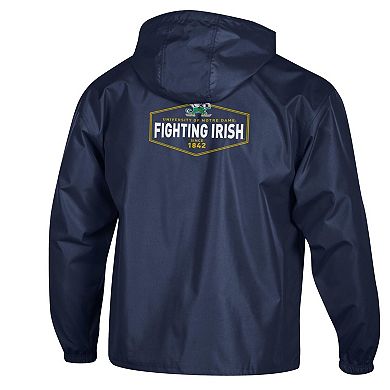 Men's Champion Navy Notre Dame Fighting Irish Delay Packable Half-Zip Jacket