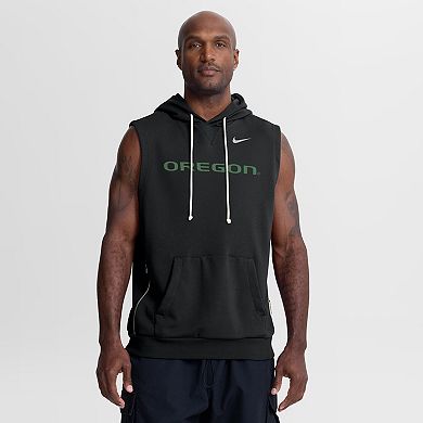 Men's Nike Black Oregon Ducks 2026 Sideline Sleeveless Dri-FIT Hoodie