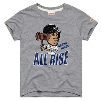 Youth Homage Aaron Judge Gray New York Yankees Caricature Tri-Blend T-Shirt