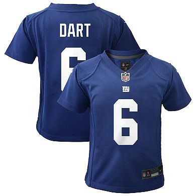 Infant Nike Jaxson Dart Royal New York Giants Team Game Jersey