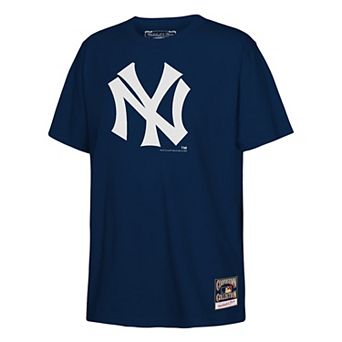 Youth Mitchell & Ness Navy New York Yankees Retro Logo T-Shirt