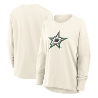 Women's Fanatics Cream Dallas Stars Distressed Logo Long Sleeve T-Shirt