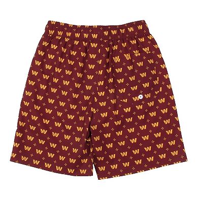 Youth Wes & Willy Burgundy Washington Commanders Fleur Swim Trunks