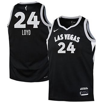 Youth Nike Jewell Loyd Black Las Vegas Aces Explorer Edition Jersey
