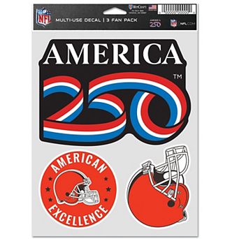 "WinCraft Cleveland Browns America 250 5.5"" x 7.75"" Three-Piece Fan Decal Set"