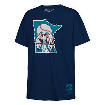 Youth Mitchell & Ness Navy Minnesota Twins Retro Logo T-Shirt