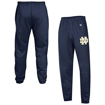 Men's Champion Navy Notre Dame Fighting Irish Powerblend Banded Fleece Sweatpants