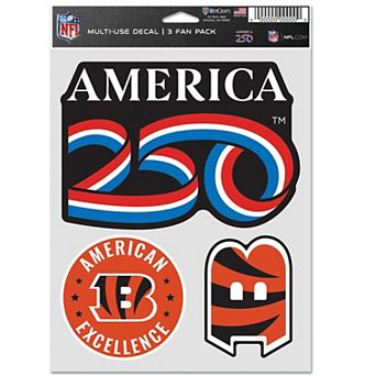 "WinCraft Cincinnati Bengals America 250 5.5"" x 7.75"" Three-Piece Fan Decal Set"