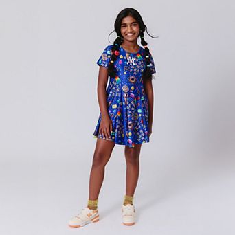 Girls Preschool Terez Blue New York Yankees Candy Spill Skater Dress