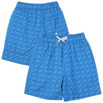 Youth Wes & Willy Blue Detroit Lions Fleur Swim Trunks