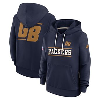 Women's Nike Navy Green Bay Packers Sideline Standard Issue Alternate Dri-FIT Hoodie