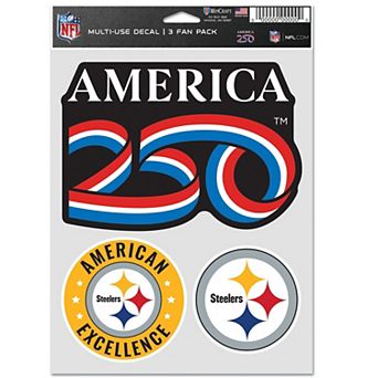 "WinCraft Pittsburgh Steelers America 250 5.5"" x 7.75"" Three-Piece Fan Decal Set"