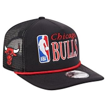 Men's New Era Black Chicago Bulls Team Logo Foam Front 19TWENTY A-Frame Trucker Adjustable Hat