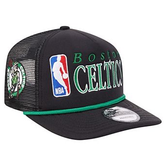 Men's New Era Black Boston Celtics Team Logo Foam Front 19TWENTY A-Frame Trucker Adjustable Hat