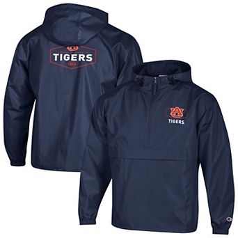 Men's Champion Navy Auburn Tigers Delay Packable Half-Zip Jacket