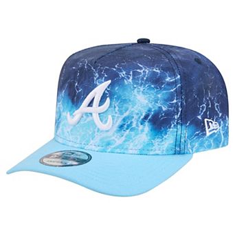 Men's New Era Light Blue Atlanta Braves Deep Water Pre-Curved 9FIFTY A-Frame Snapback Hat