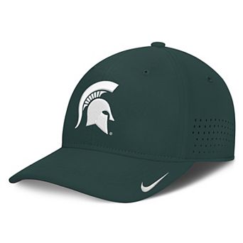 Men's Nike Green Michigan State Spartans 2026 Sideline Practice AeroBill Swooshflex Dri-FIT Hat