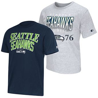 Men's Starter College Navy/Gray Seattle Seahawks Two-Pack Logo T-Shirt Set