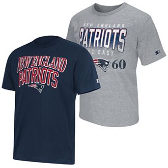 Men's Starter Navy/Gray New England Patriots Two-Pack Logo T-Shirt Set