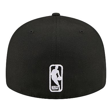 Men's New Era Black Brooklyn Nets Freedom Pre-Curved 59FIFTY Fitted Hat
